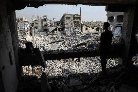 Destroyed Buildings in The Jabalia Refugee Camp - Gaza