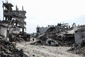 Destroyed Buildings in The Jabalia Refugee Camp - Gaza