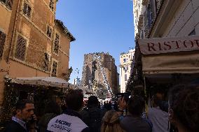 Collapse Of The Torre Dei Conti In The Imperial Forums - Rome