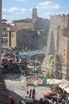 Collapse Of The Torre Dei Conti In The Imperial Forums - Rome