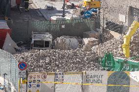 Collapse Of The Torre Dei Conti In The Imperial Forums - Rome