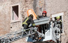 Collapse Of The Torre Dei Conti In The Imperial Forums - Rome