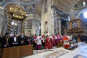 Pope Leo XIV Presides Over A Mass In Suffrage For The Late Pope Francis - Vatican