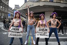 Protest Against Shein in Front of BHV Marais - Paris