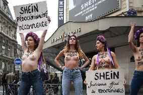 Protest Against Shein in Front of BHV Marais - Paris