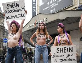 Protest Against Shein in Front of BHV Marais - Paris