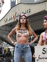 Protest Against Shein in Front of BHV Marais - Paris