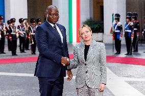 PM Giorgia Meloni Meets With Gabonese President Brice Clotaire Oligui Nguema - Rome