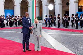 PM Giorgia Meloni Meets With Gabonese President Brice Clotaire Oligui Nguema - Rome