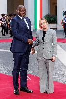 PM Giorgia Meloni Meets With Gabonese President Brice Clotaire Oligui Nguema - Rome