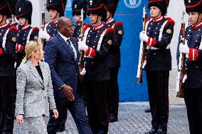 PM Giorgia Meloni Meets With Gabonese President Brice Clotaire Oligui Nguema - Rome