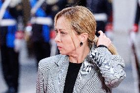 PM Giorgia Meloni Meets With Gabonese President Brice Clotaire Oligui Nguema - Rome