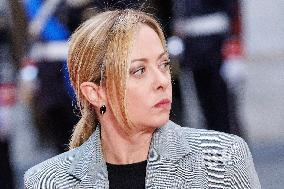 PM Giorgia Meloni Meets With Gabonese President Brice Clotaire Oligui Nguema - Rome