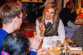 Queen Maxima At The Offline Club Visit - Amsterdam