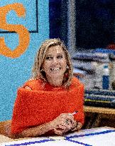 Queen Maxima And State Secretary Tielen At Mind Us Visit - Haarlem