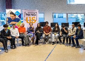 Queen Maxima And State Secretary Tielen At Mind Us Visit - Haarlem