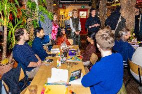 Queen Maxima At The Offline Club Visit - Amsterdam