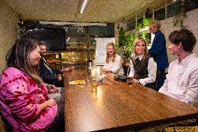 Queen Maxima At The Offline Club Visit - Amsterdam