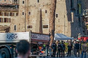 Worker Dies in Medieval Tower Collapse - Rome