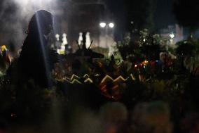 Visitors Attend Traditional Lighting Ceremony In San Andres Mixquic - Mexico City