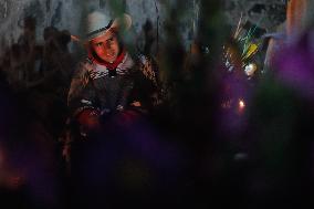 Visitors Attend Traditional Lighting Ceremony In San Andres Mixquic - Mexico City