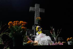 Visitors Attend Traditional Lighting Ceremony In San Andres Mixquic - Mexico City