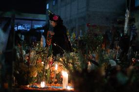 Visitors Attend Traditional Lighting Ceremony In San Andres Mixquic - Mexico City