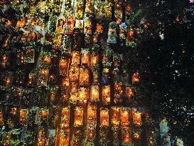 Visitors Attend Traditional Lighting Ceremony In San Andres Mixquic - Mexico City