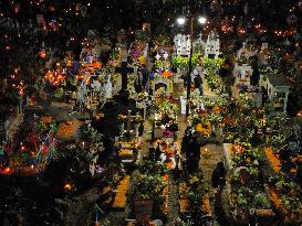 Visitors Attend Traditional Lighting Ceremony In San Andres Mixquic - Mexico City