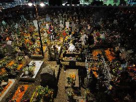 Visitors Attend Traditional Lighting Ceremony In San Andres Mixquic - Mexico City