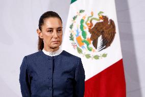 Mexican President Claudia Sheinbaum Holds Briefing Conference - Mexico