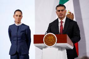 Mexican President Claudia Sheinbaum Holds Briefing Conference - Mexico