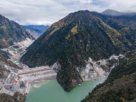 World Highest Dam Shuangjiangkou Hydropower Station Construction