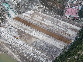 World Highest Dam Shuangjiangkou Hydropower Station Construction
