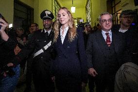 Chiara Ferragni Arrives at Her Trial for Fraud - Milan