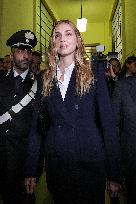 Chiara Ferragni Arrives at Her Trial for Fraud - Milan