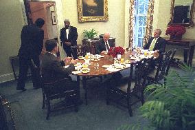 Dining with VP Cheney and King Abdullah II of Jordan