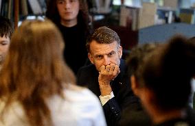 President Macron Meets with Middle and High School Students - Rochefort