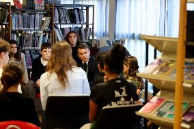 President Macron Meets with Middle and High School Students - Rochefort