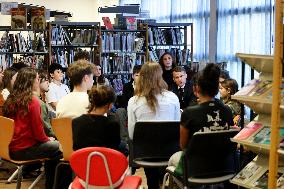 President Macron Meets with Middle and High School Students - Rochefort