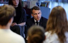 President Macron Meets with Middle and High School Students - Rochefort