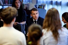 President Macron Meets with Middle and High School Students - Rochefort