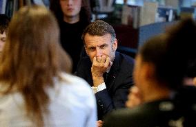 President Macron Meets with Middle and High School Students - Rochefort