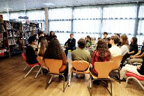 President Macron Meets with Middle and High School Students - Rochefort