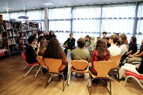 President Macron Meets with Middle and High School Students - Rochefort
