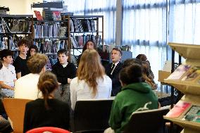 President Macron Meets with Middle and High School Students - Rochefort