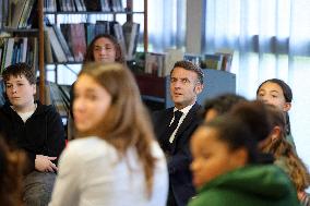 President Macron Meets with Middle and High School Students - Rochefort