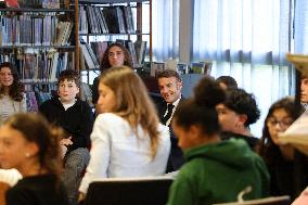 President Macron Meets with Middle and High School Students - Rochefort
