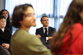 President Macron Meets with Middle and High School Students - Rochefort