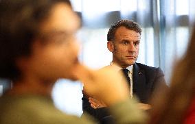 President Macron Meets with Middle and High School Students - Rochefort